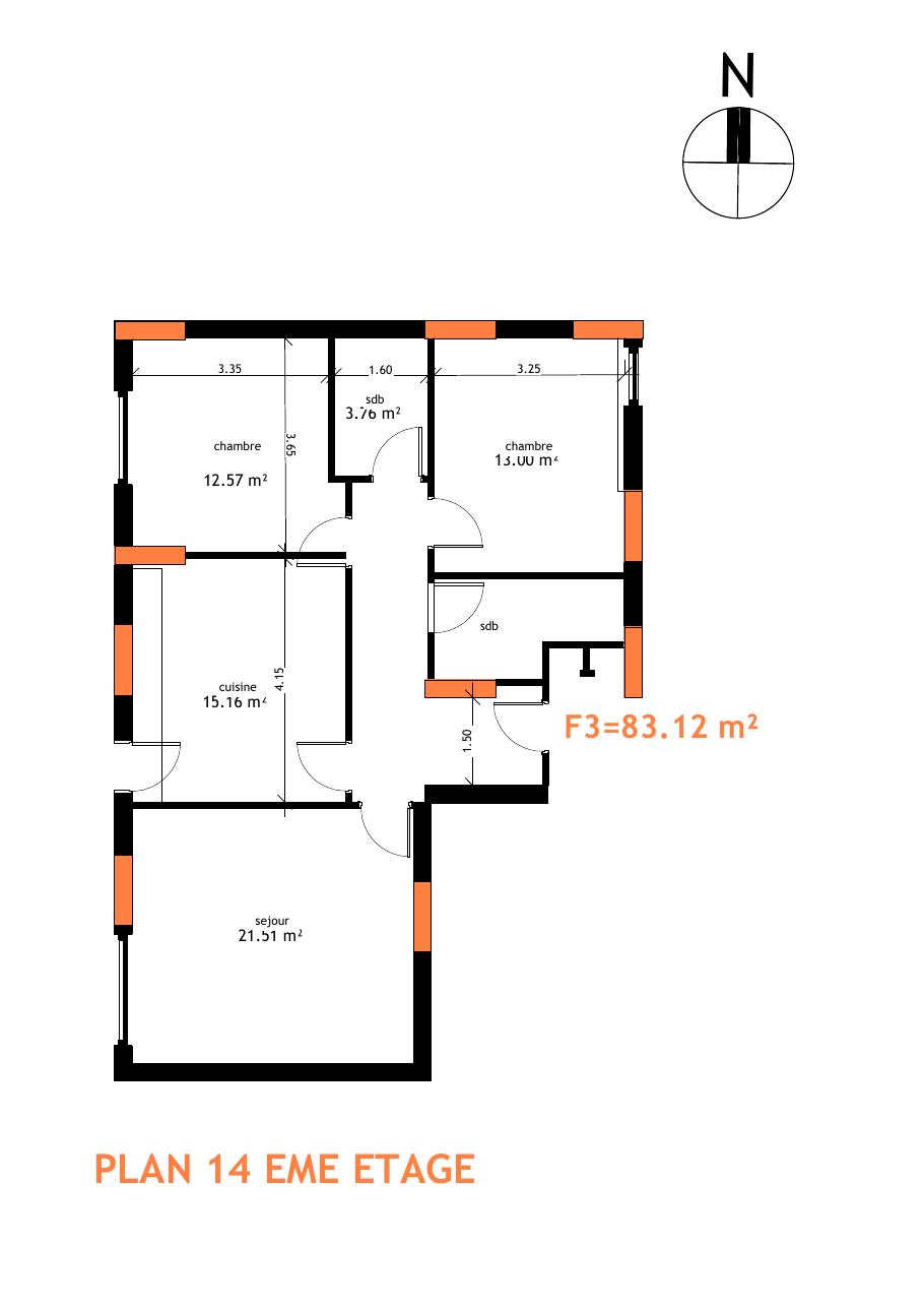 Appartement · 14ᵉ étage