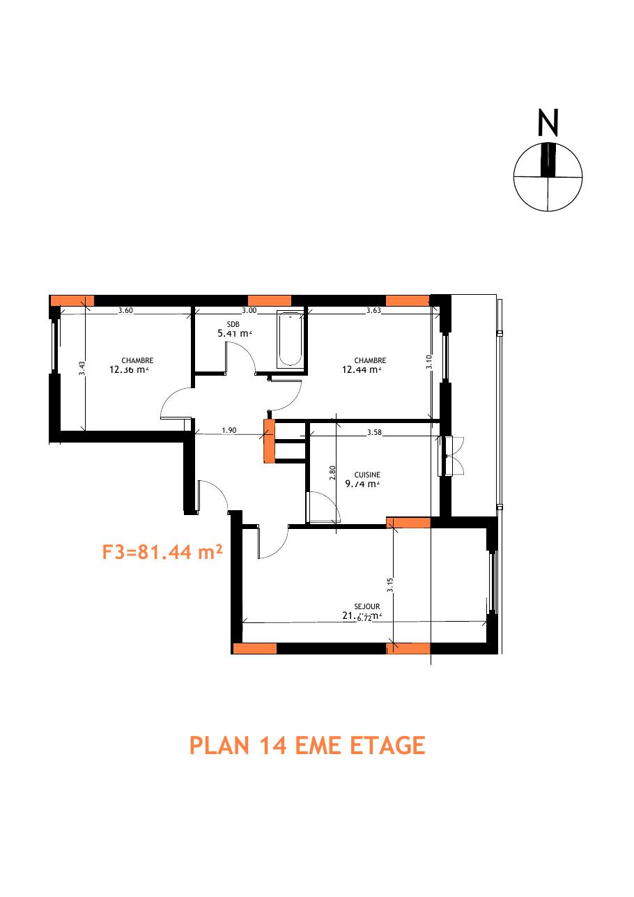 Appartement 2 · 14ᵉ étage