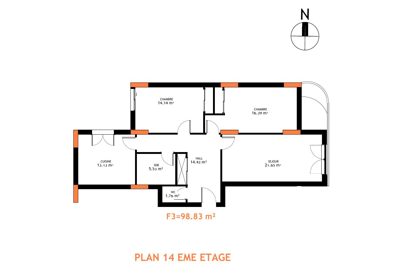 Appartement 4 · 14ᵉ étage